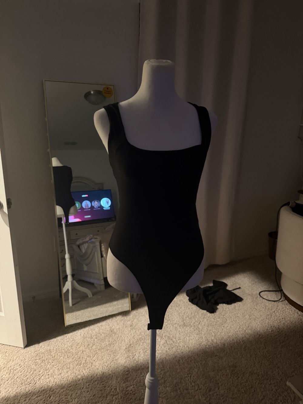 Classic Black Square Neck Bodysuit